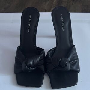 Marc Fisher Black Knotted Mules
